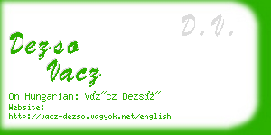 dezso vacz business card